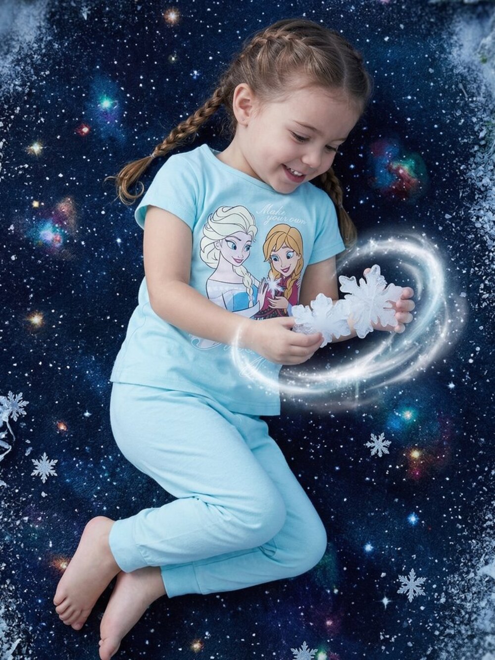 Disney Frozen Elsa & Anna "Make Your Own Magic" PJ Set - Mint Blue PJs